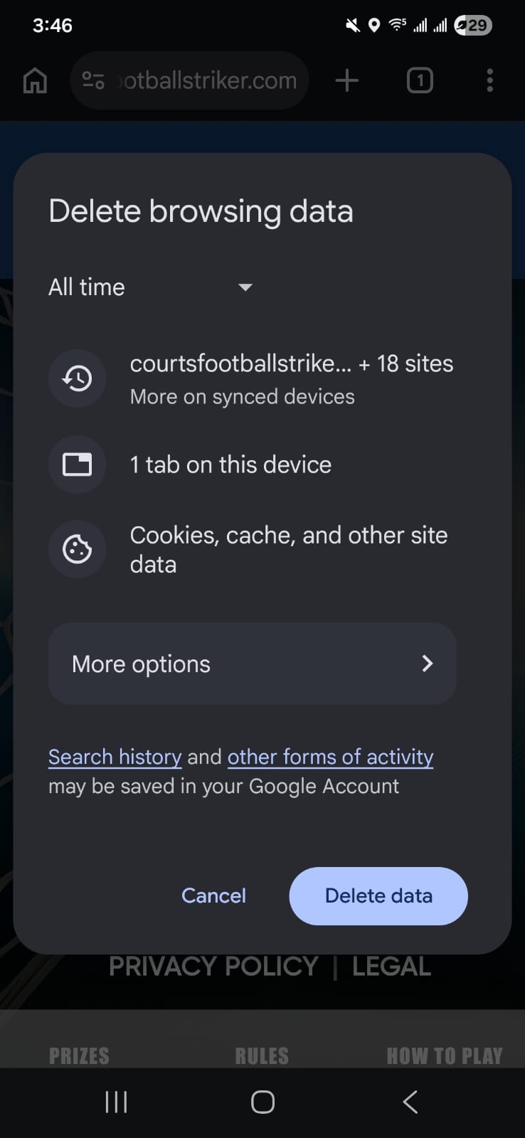 Step 3 - Tap More options in the popup